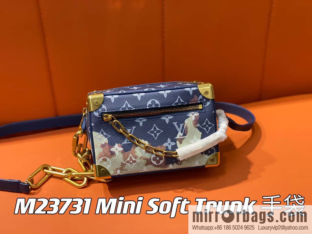 [Boutique‑grade] M23731 blue flame, box box series M44480 This Mini Soft Trunk handbag