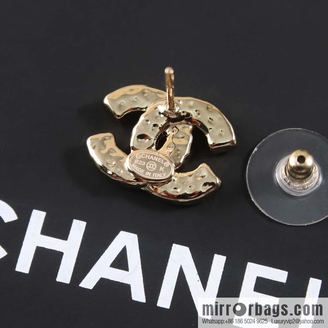 ☀️New ☑️ chanel c1 double c black oil stud earrings ☀️