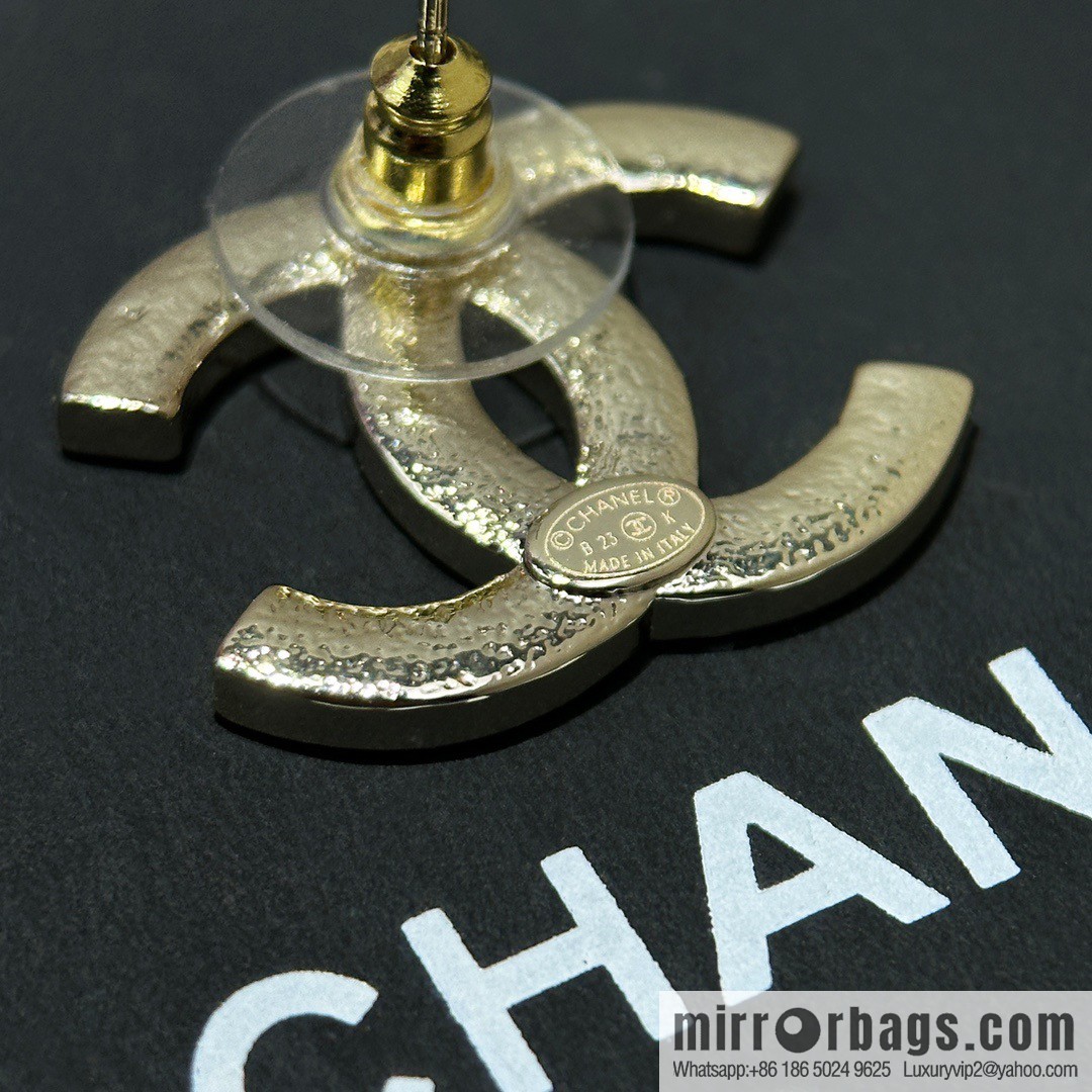 ☀️New ☑️ Chanel double c pentagram ⭐ star stud earrings