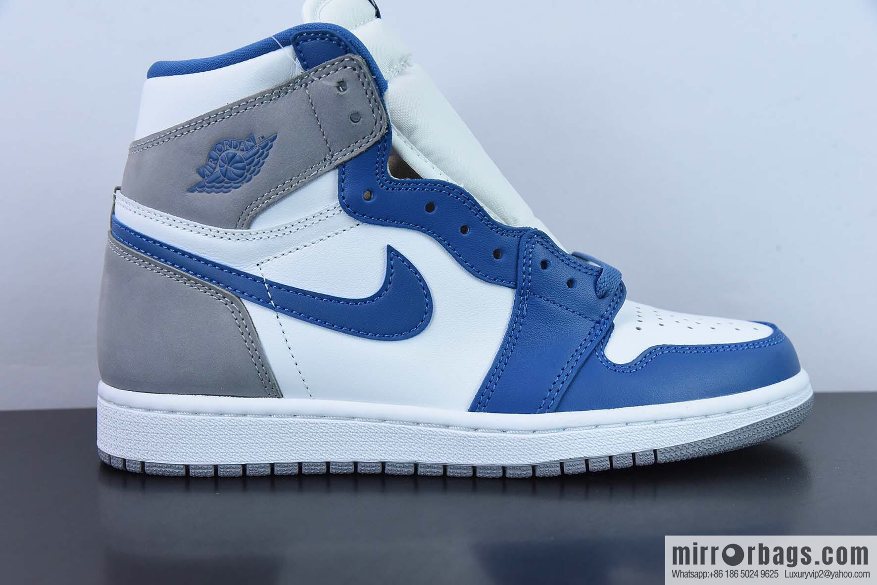 Air Jordan1 AJ1 Jordan 1st generation high-top basketball shoes/real blue, white blue gray 35th anniversary edition, item number: FD1437-410