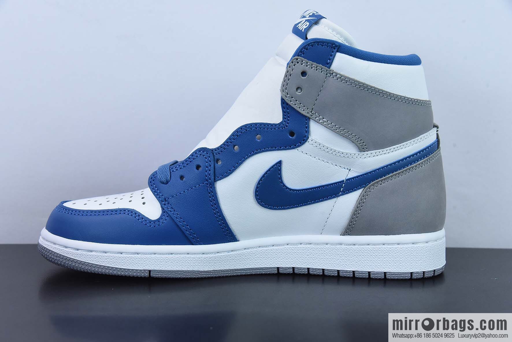 Air Jordan1 AJ1 Jordan 1st generation high-top basketball shoes/real blue, white blue gray 35th anniversary edition, item number: FD1437-410