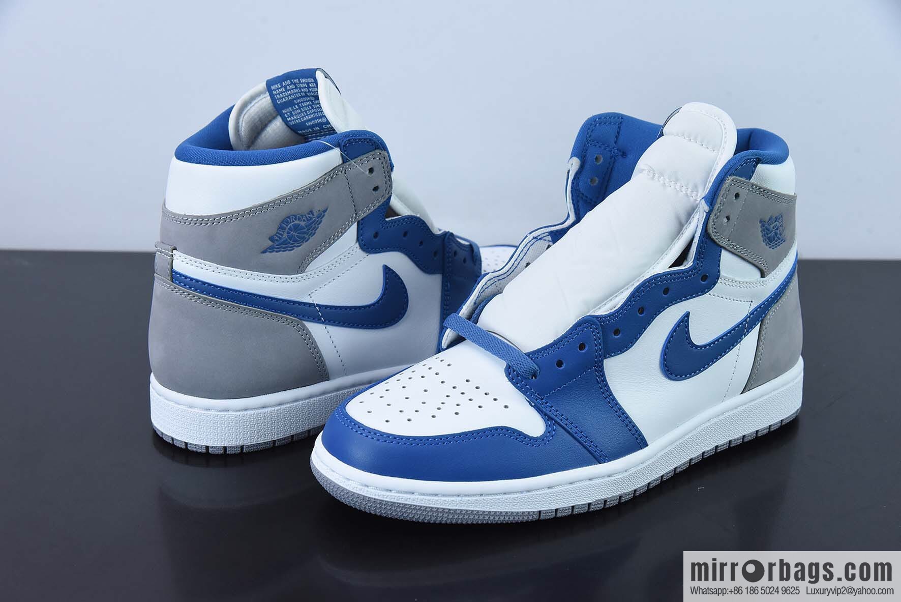 Air Jordan1 AJ1 Jordan 1st generation high-top basketball shoes/real blue, white blue gray 35th anniversary edition, item number: FD1437-410