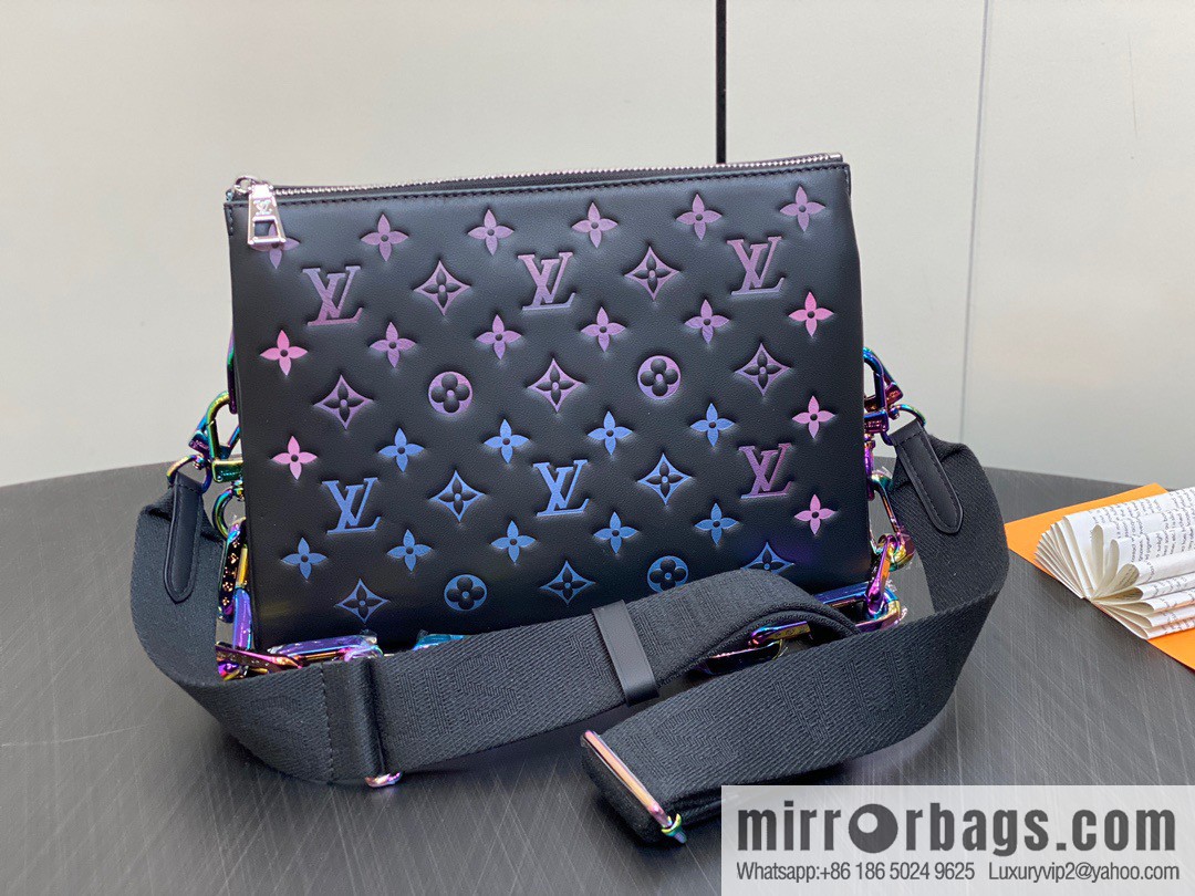 [Premium‑quality] M23618 black silk screen, full leather chain bag series COUSSIN small handbag