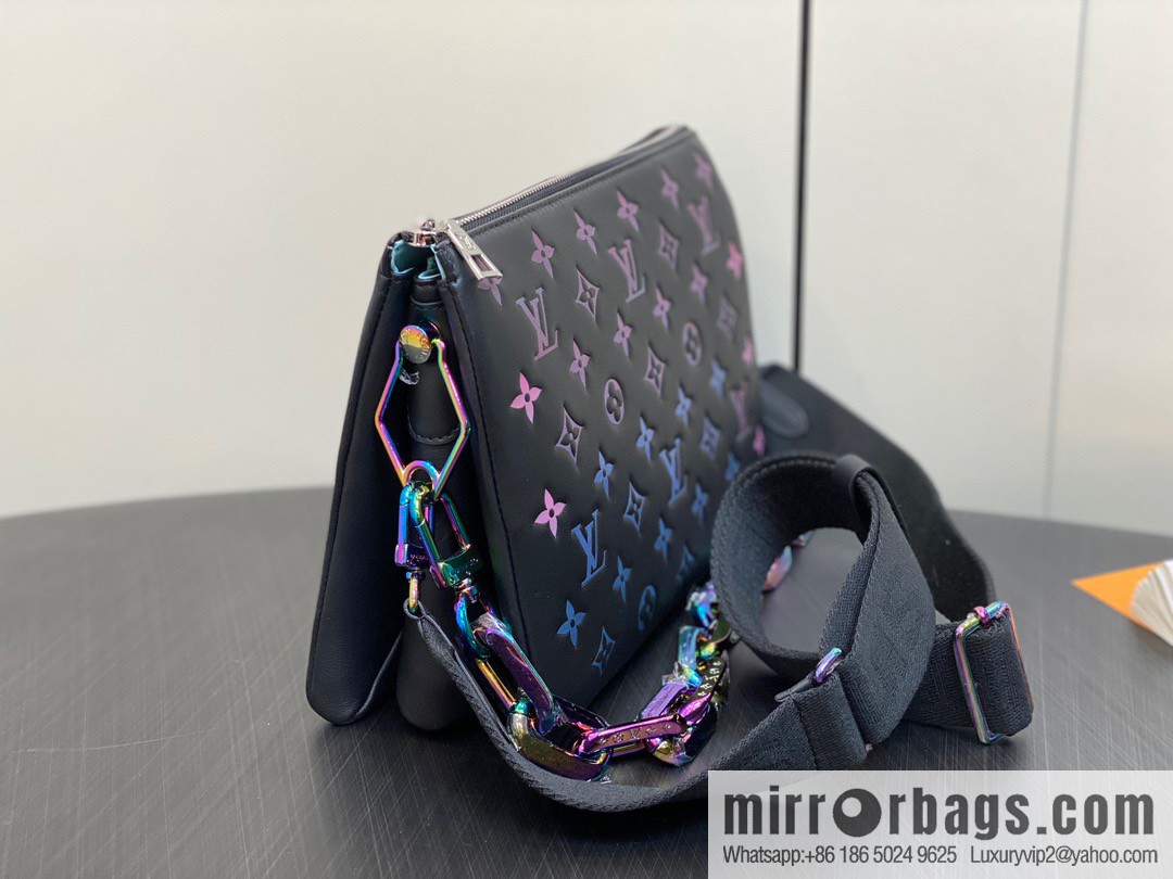 [Premium‑quality] M23618 black silk screen, full leather chain bag series COUSSIN small handbag