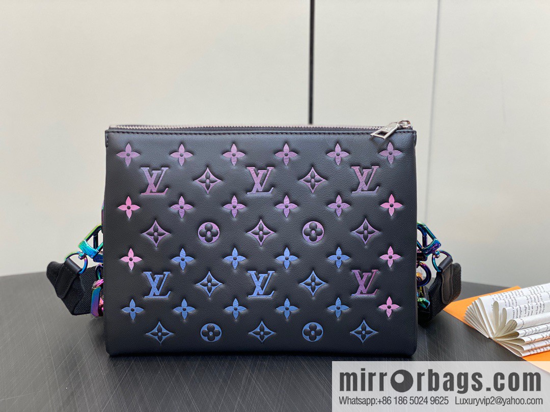 [Premium‑quality] M23618 black silk screen, full leather chain bag series COUSSIN small handbag
