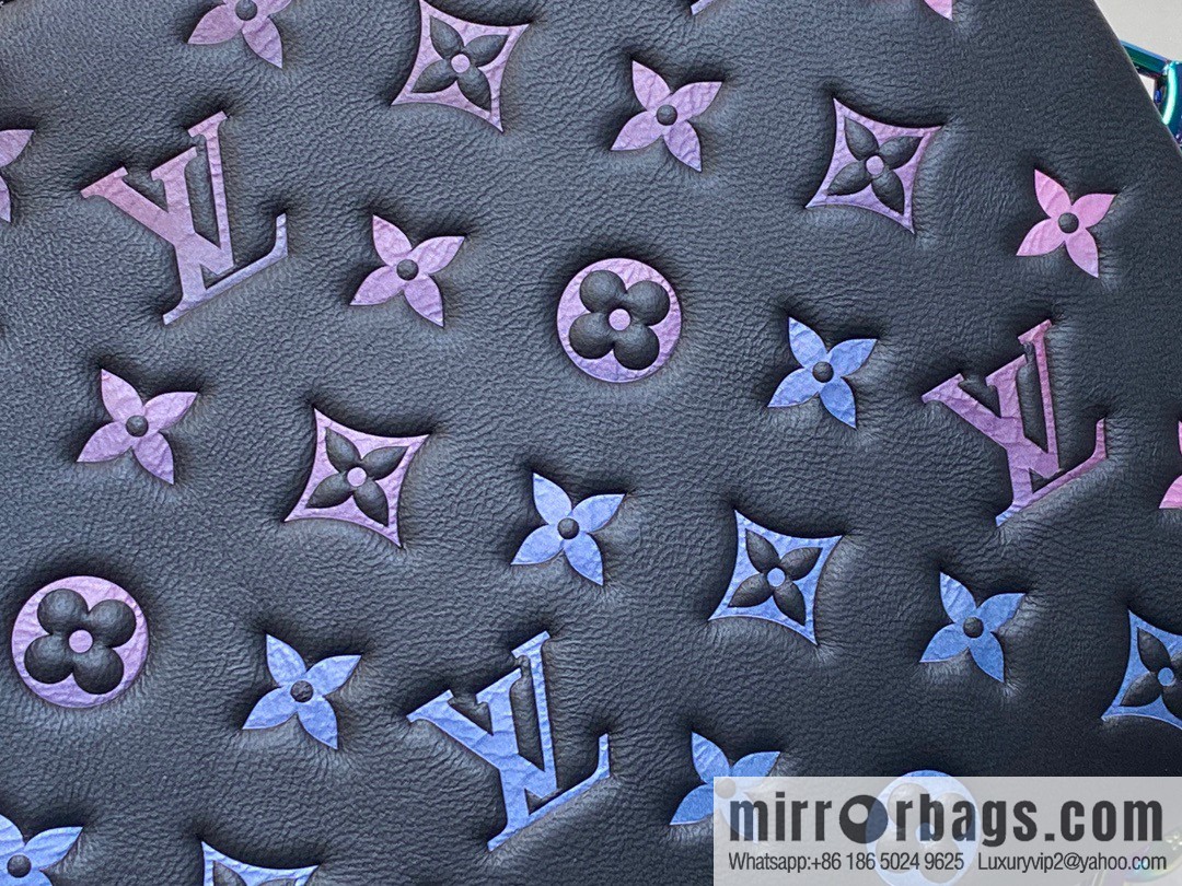 [Premium‑quality] M23618 black silk screen, full leather chain bag series COUSSIN small handbag