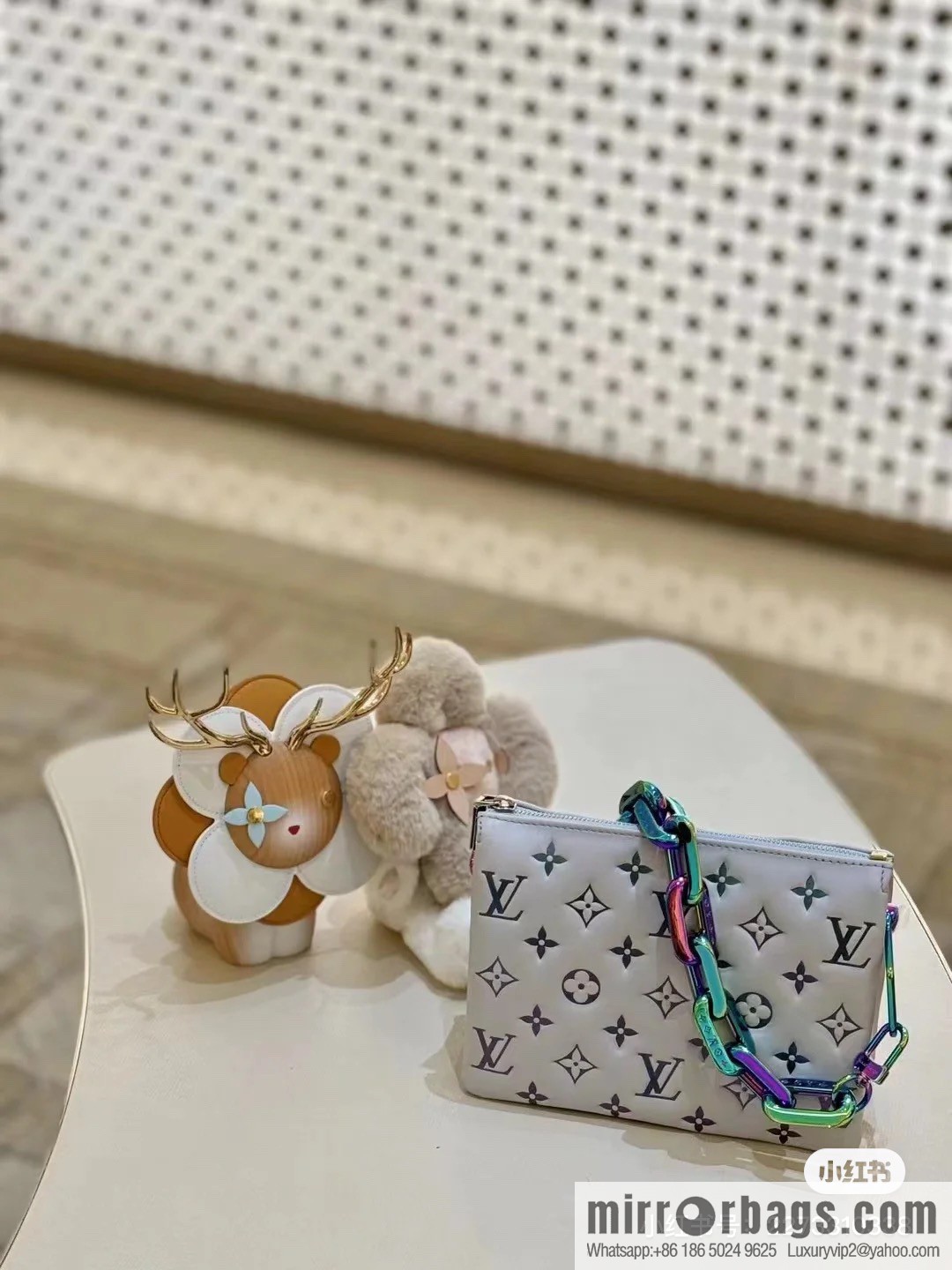 [Premium‑quality] M23617 white silk screen, full leather chain bag series COUSSIN BB handbag