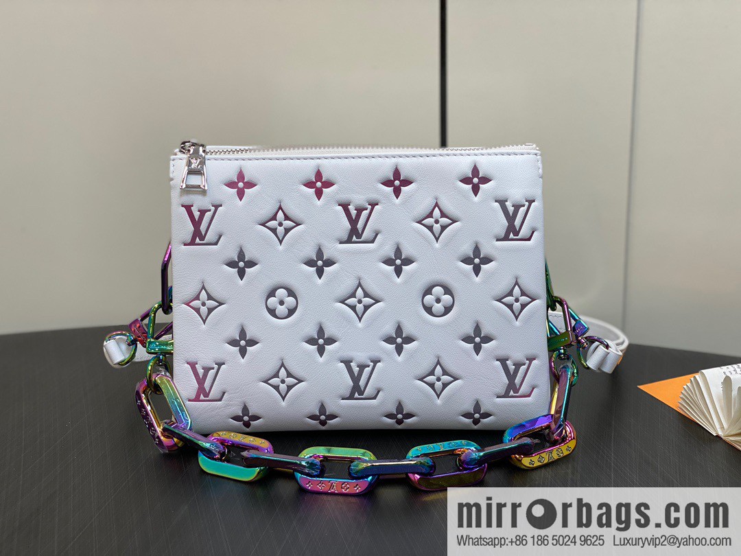 [Premium‑quality] M23617 white silk screen, full leather chain bag series COUSSIN BB handbag