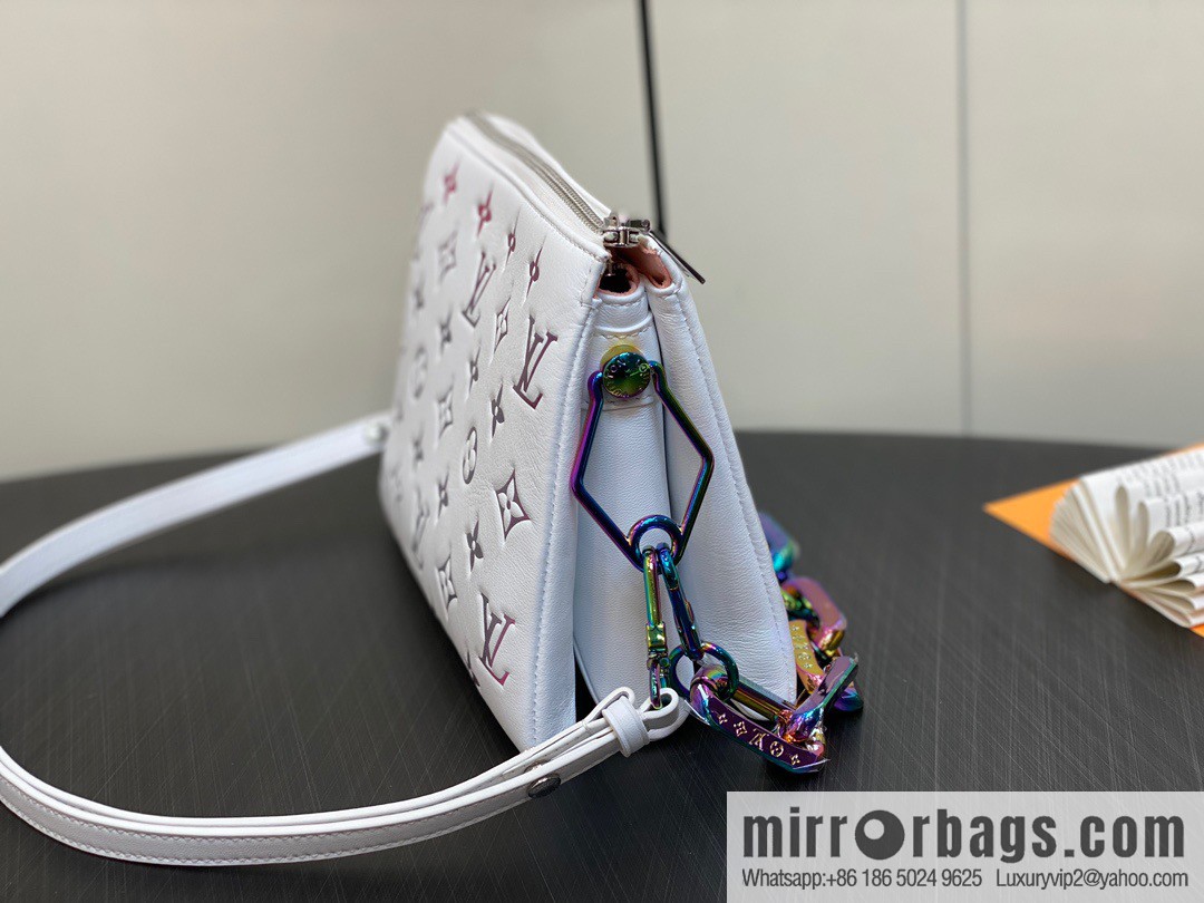 [Premium‑quality] M23617 white silk screen, full leather chain bag series COUSSIN BB handbag