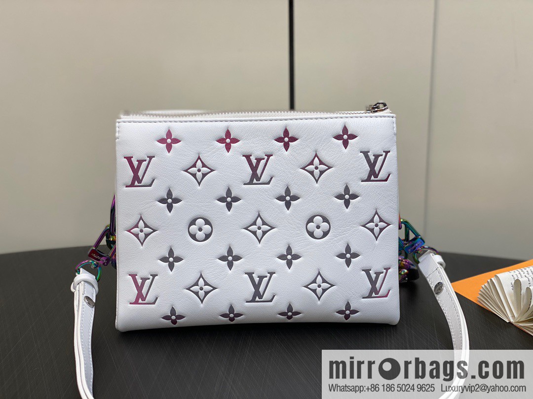 [Premium‑quality] M23617 white silk screen, full leather chain bag series COUSSIN BB handbag
