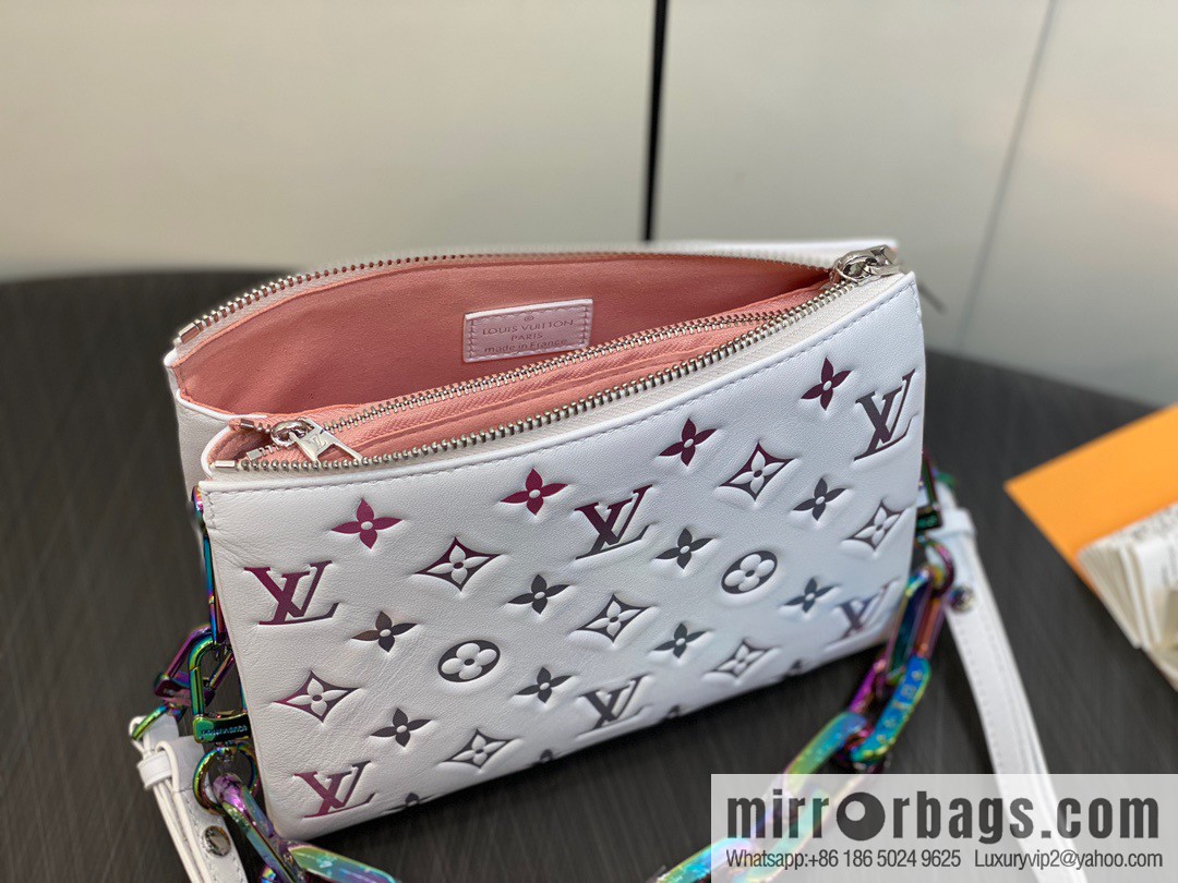 [Premium‑quality] M23617 white silk screen, full leather chain bag series COUSSIN BB handbag