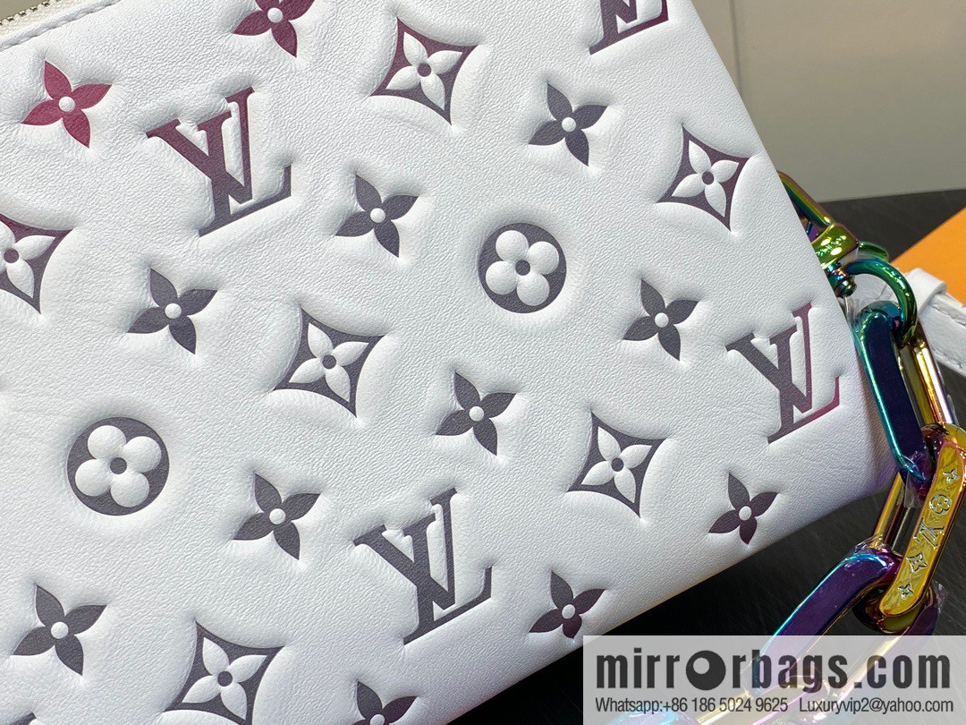 [Premium‑quality] M23617 white silk screen, full leather chain bag series COUSSIN BB handbag