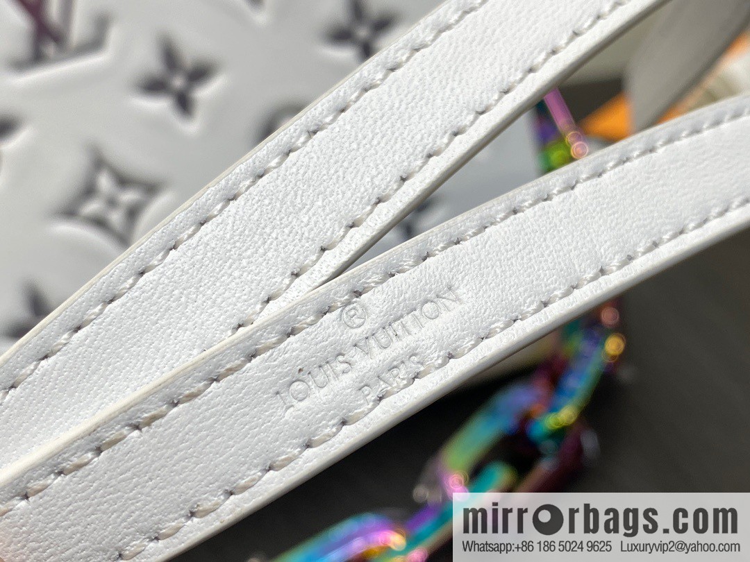 [Premium‑quality] M23617 white silk screen, full leather chain bag series COUSSIN BB handbag