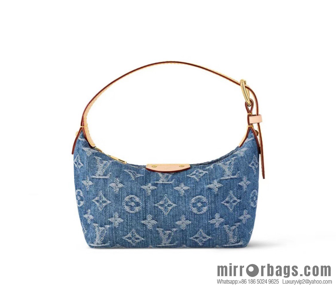 [Boutique‑grade] M82949 blue denim, denim mini moon bag MINI MOON handbag