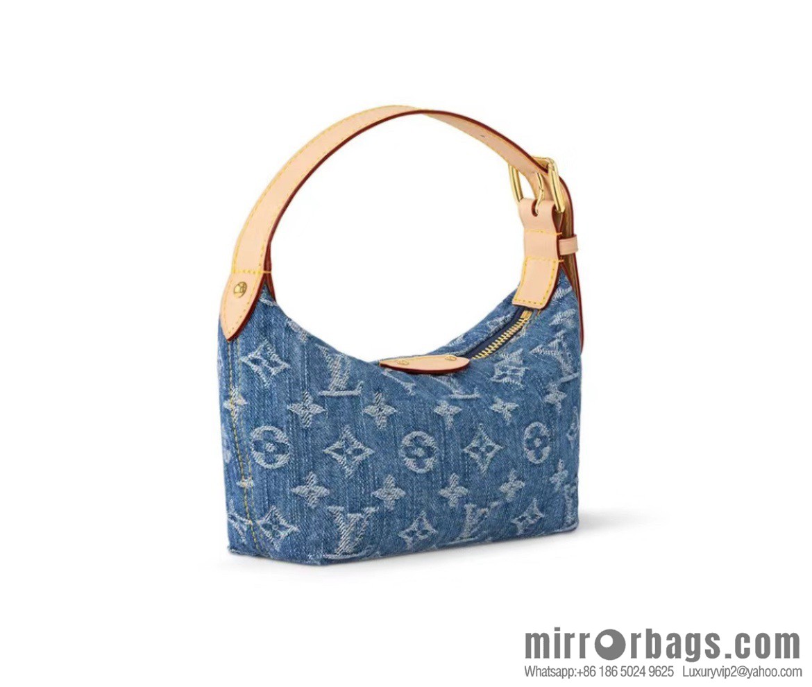 [Boutique‑grade] M82949 blue denim, denim mini moon bag MINI MOON handbag