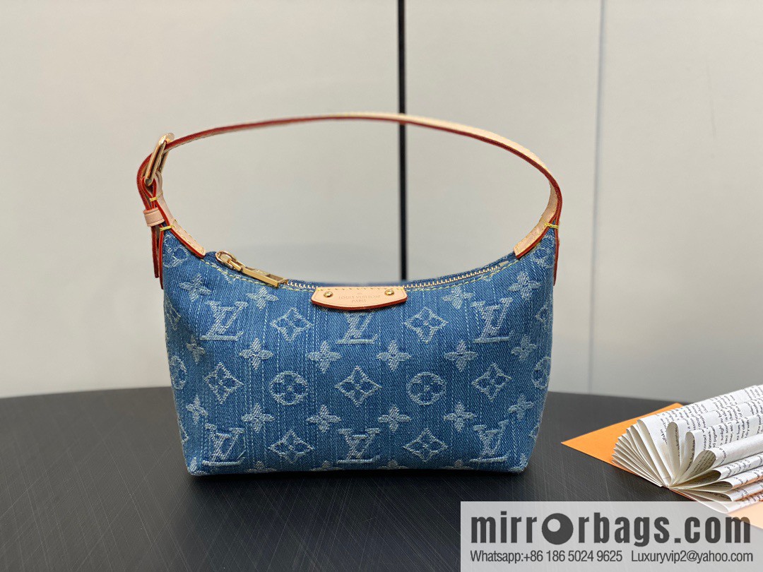 [Boutique‑grade] M82949 blue denim, denim mini moon bag MINI MOON handbag