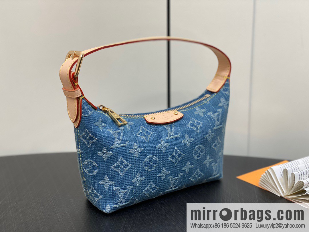 [Boutique‑grade] M82949 blue denim, denim mini moon bag MINI MOON handbag