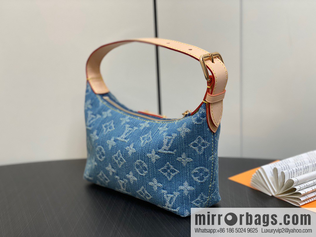 [Boutique‑grade] M82949 blue denim, denim mini moon bag MINI MOON handbag