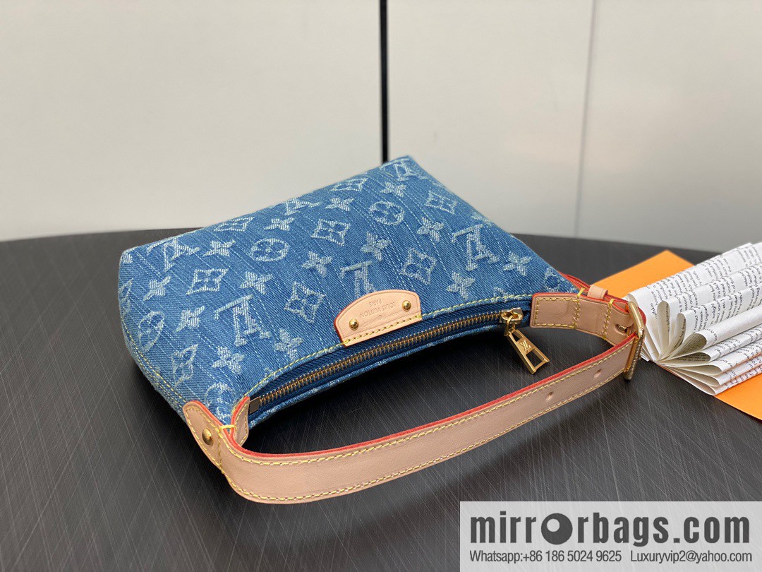 [Boutique‑grade] M82949 blue denim, denim mini moon bag MINI MOON handbag