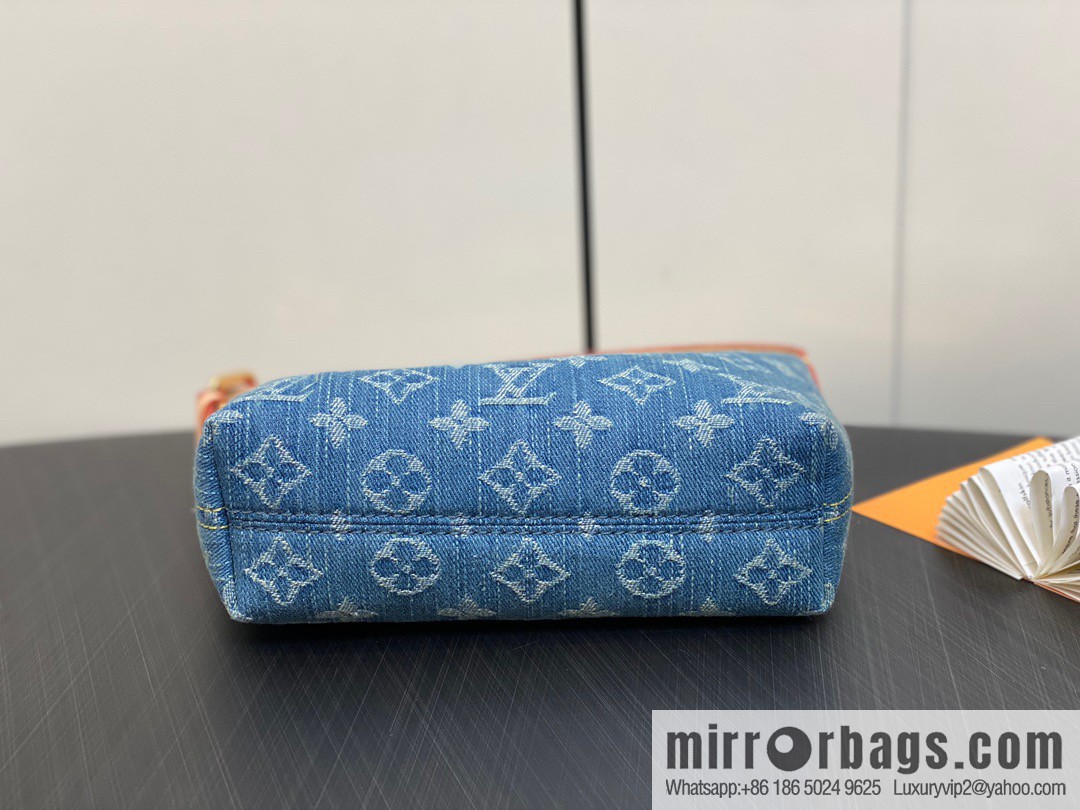 [Boutique‑grade] M82949 blue denim, denim mini moon bag MINI MOON handbag