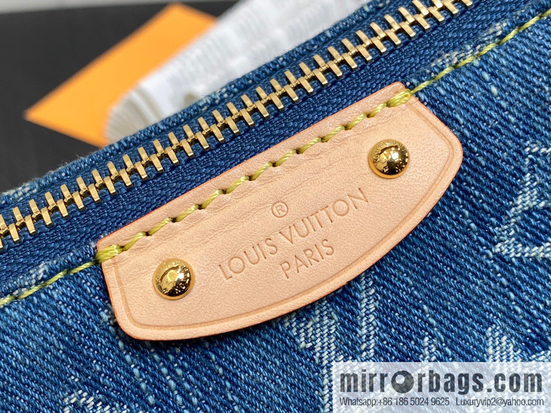 [Boutique‑grade] M82949 blue denim, denim mini moon bag MINI MOON handbag