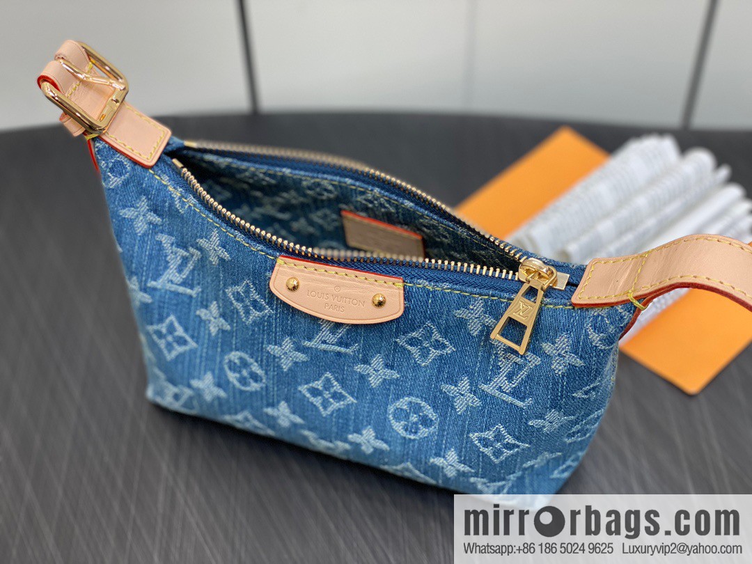 [Boutique‑grade] M82949 blue denim, denim mini moon bag MINI MOON handbag