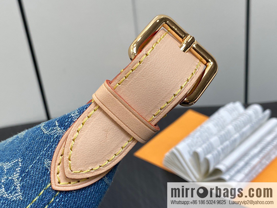 [Boutique‑grade] M82949 blue denim, denim mini moon bag MINI MOON handbag
