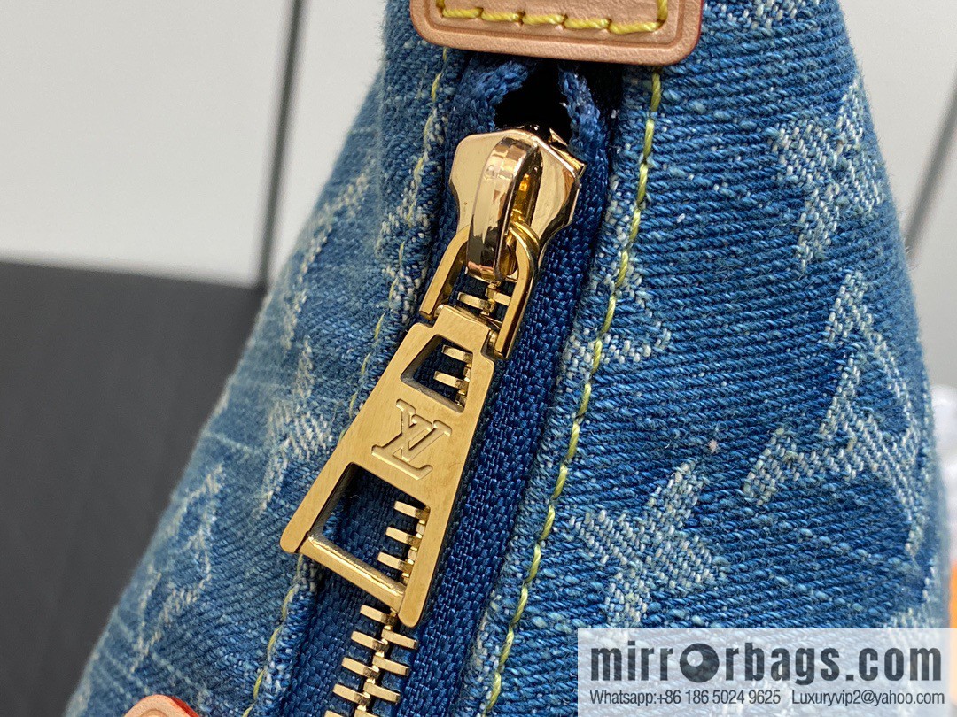 [Boutique‑grade] M82949 blue denim, denim mini moon bag MINI MOON handbag