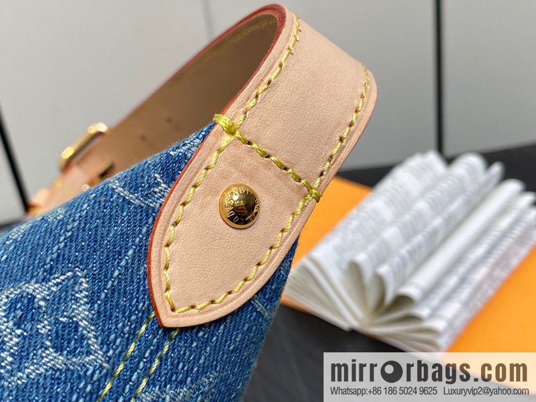 [Boutique‑grade] M82949 blue denim, denim mini moon bag MINI MOON handbag