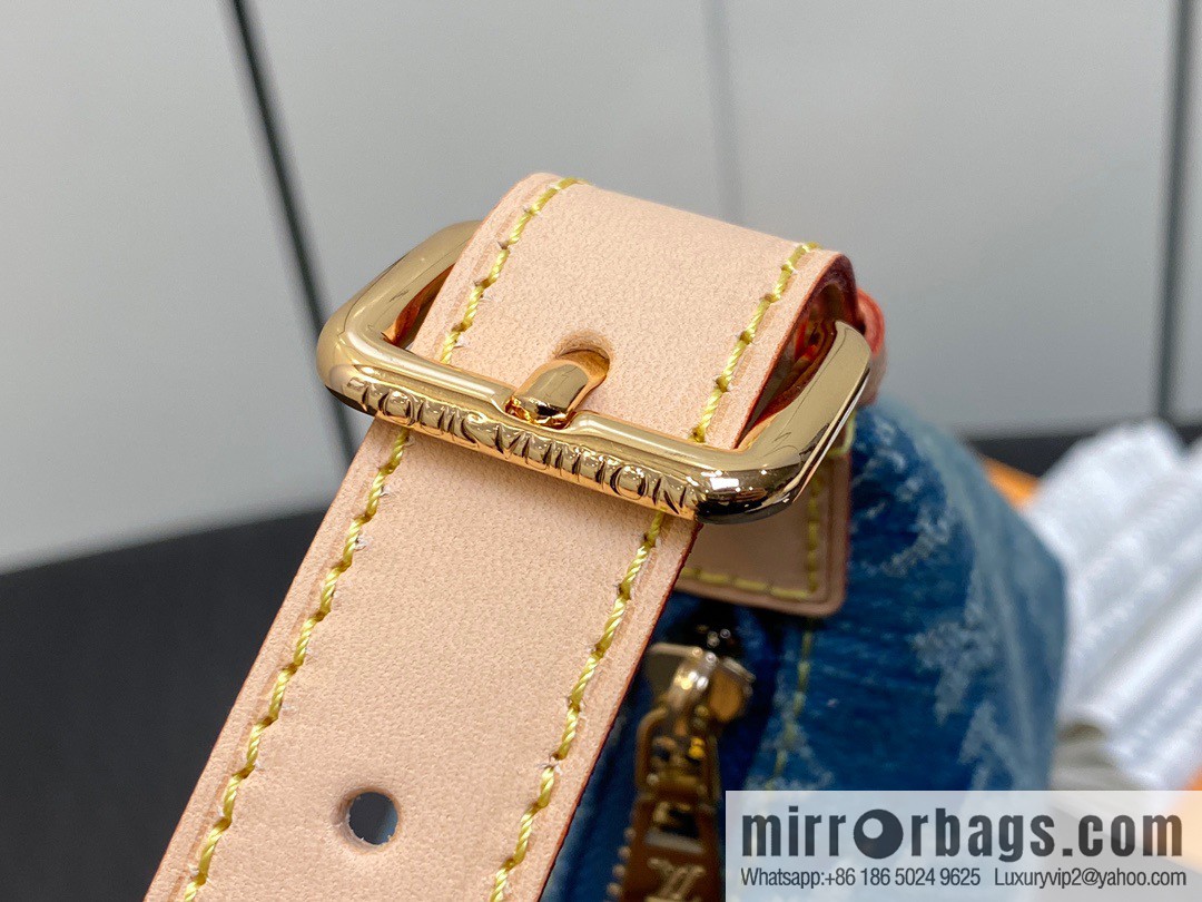 [Boutique‑grade] M82949 blue denim, denim mini moon bag MINI MOON handbag