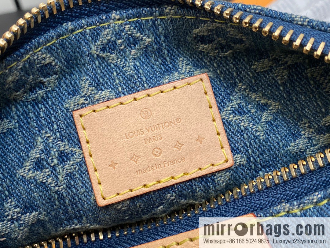 [Boutique‑grade] M82949 blue denim, denim mini moon bag MINI MOON handbag