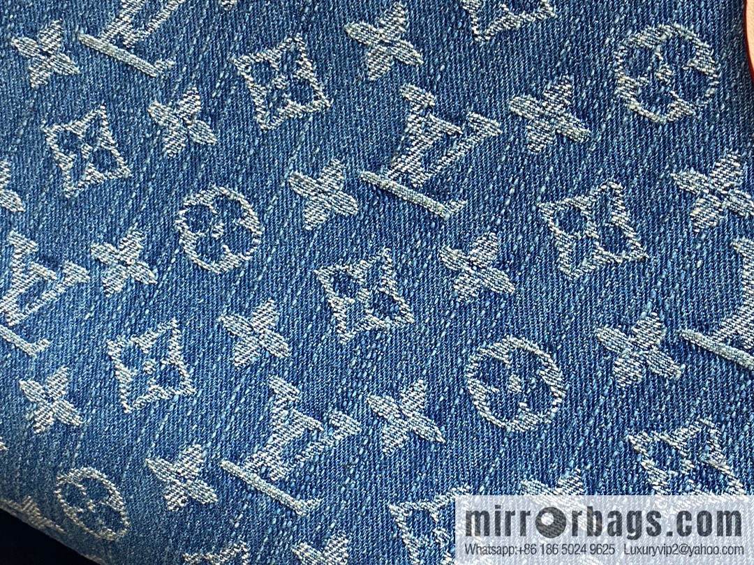 [Boutique‑grade] M46871 blue denim, denim square bag series Onthego medium handbag