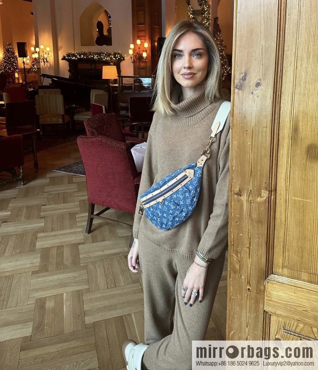[Boutique‑grade] M46847 blue denim, denim breast bag fanny pack series, the latest bumbag fanny pack.