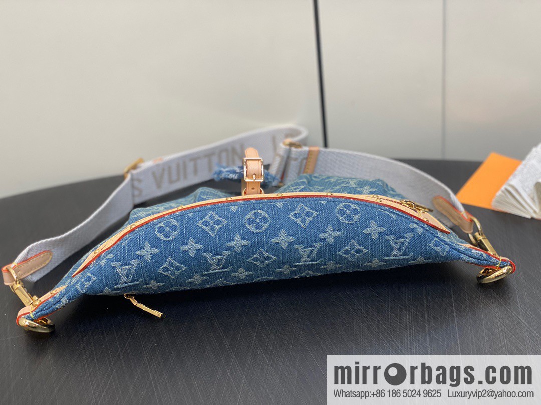 [Boutique‑grade] M46847 blue denim, denim breast bag fanny pack series, the latest bumbag fanny pack.