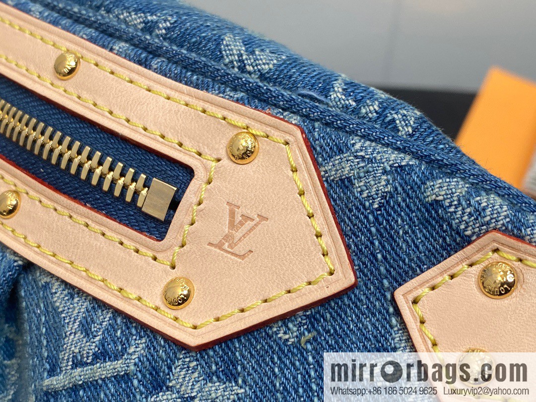 [Boutique‑grade] M46847 blue denim, denim breast bag fanny pack series, the latest bumbag fanny pack.