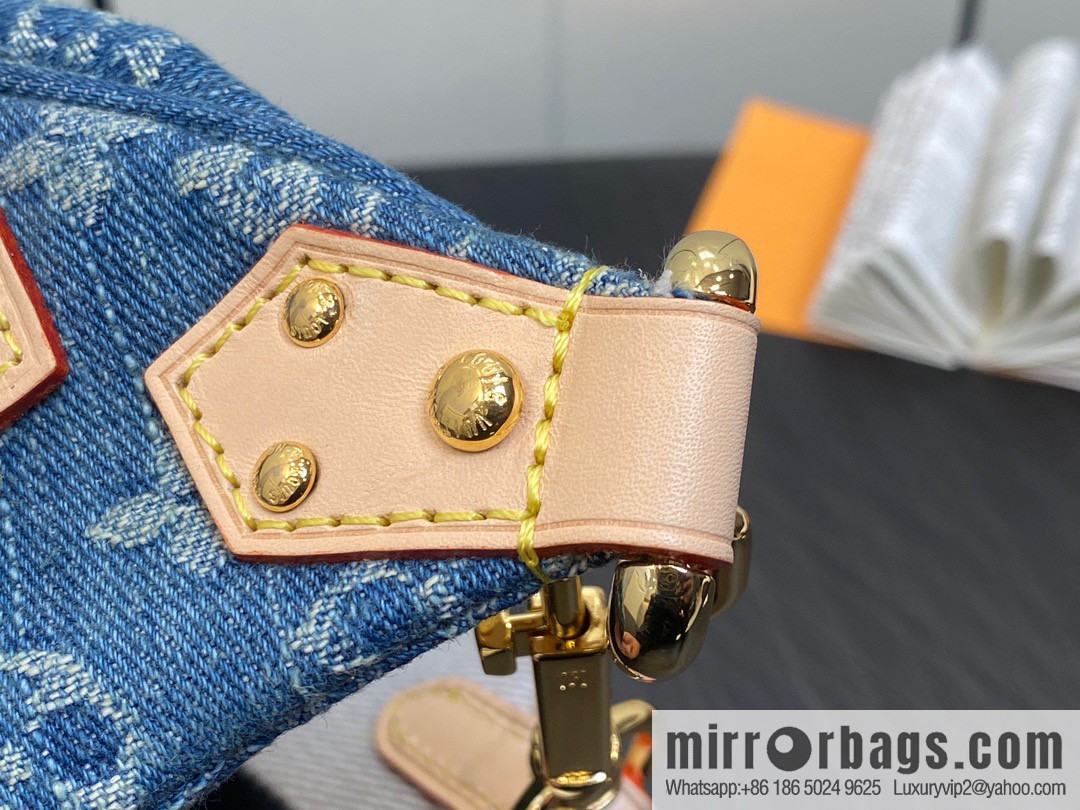 [Boutique‑grade] M46847 blue denim, denim breast bag fanny pack series, the latest bumbag fanny pack.