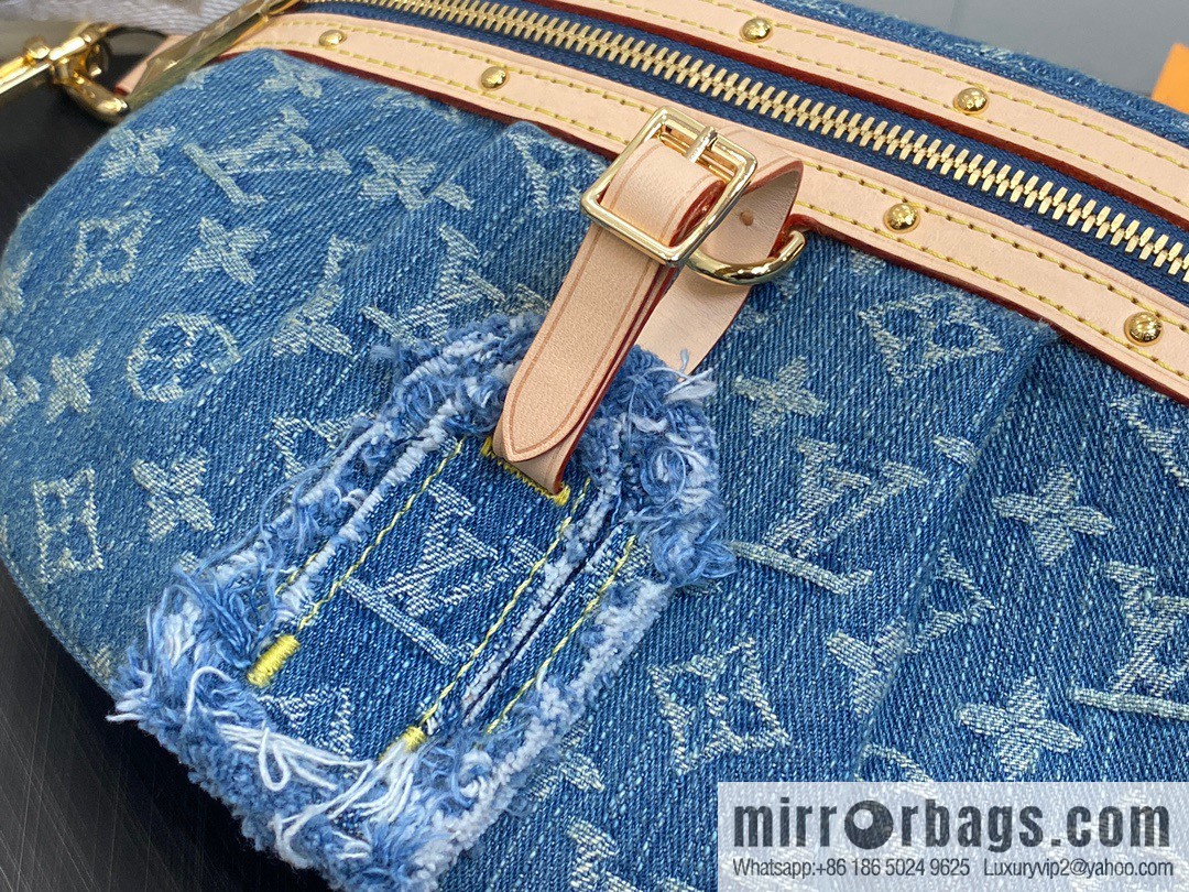 [Boutique‑grade] M46847 blue denim, denim breast bag fanny pack series, the latest bumbag fanny pack.