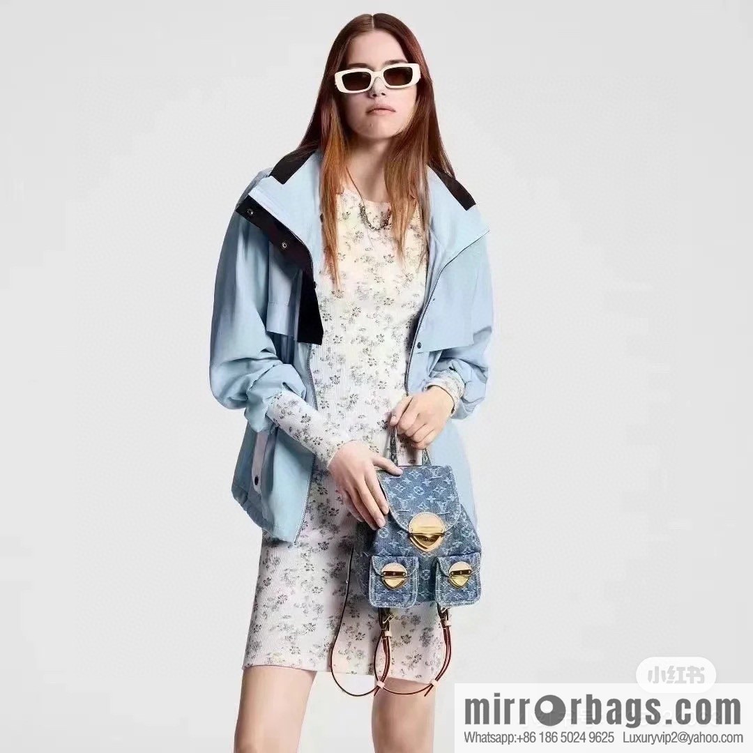 [Boutique‑grade] M46836 blue denim, denim backpack series Venice backpack