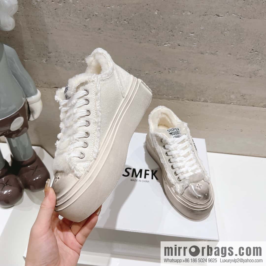 ๐ฐ๐ฐ(Top version) Old polish 23s-SMFK Guochao Tide's latest popular cross flower, skateboard shoes, platform, casual, canvas shoes