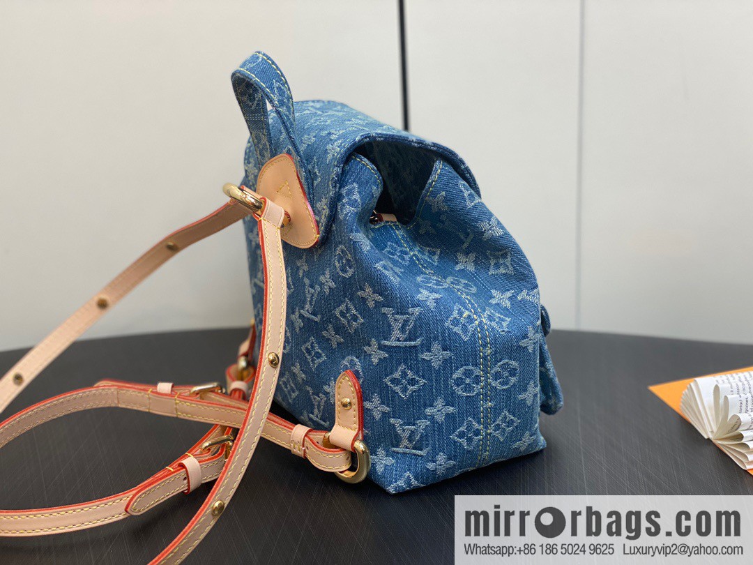 [Boutique‑grade] M46836 blue denim, denim backpack series Venice backpack