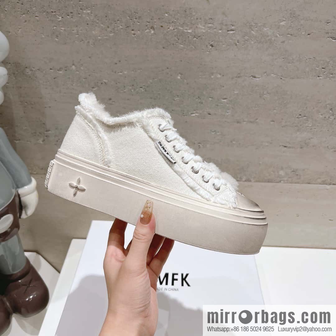 ๐ฐ๐ฐ(Top version) Old polish 23s-SMFK Guochao Tide's latest popular cross flower, skateboard shoes, platform, casual, canvas shoes