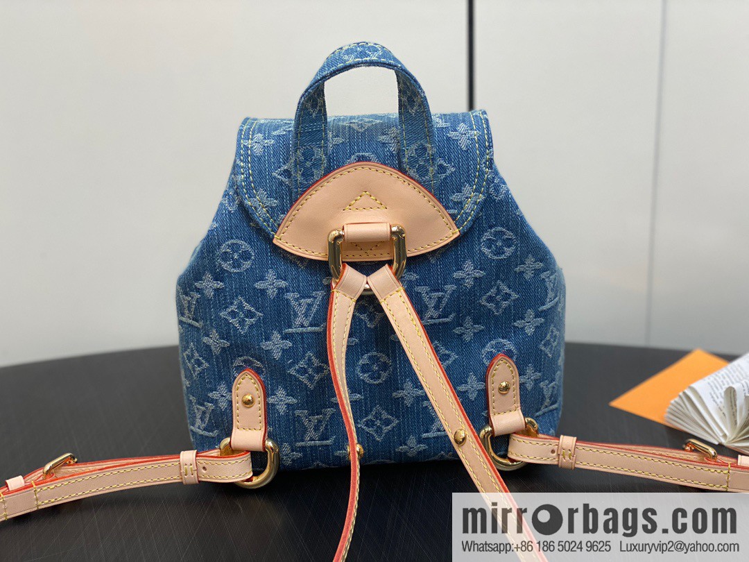 [Boutique‑grade] M46836 blue denim, denim backpack series Venice backpack