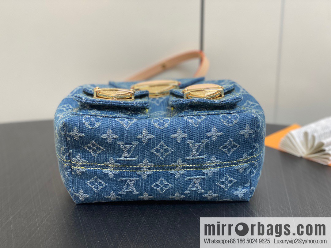 [Boutique‑grade] M46836 blue denim, denim backpack series Venice backpack