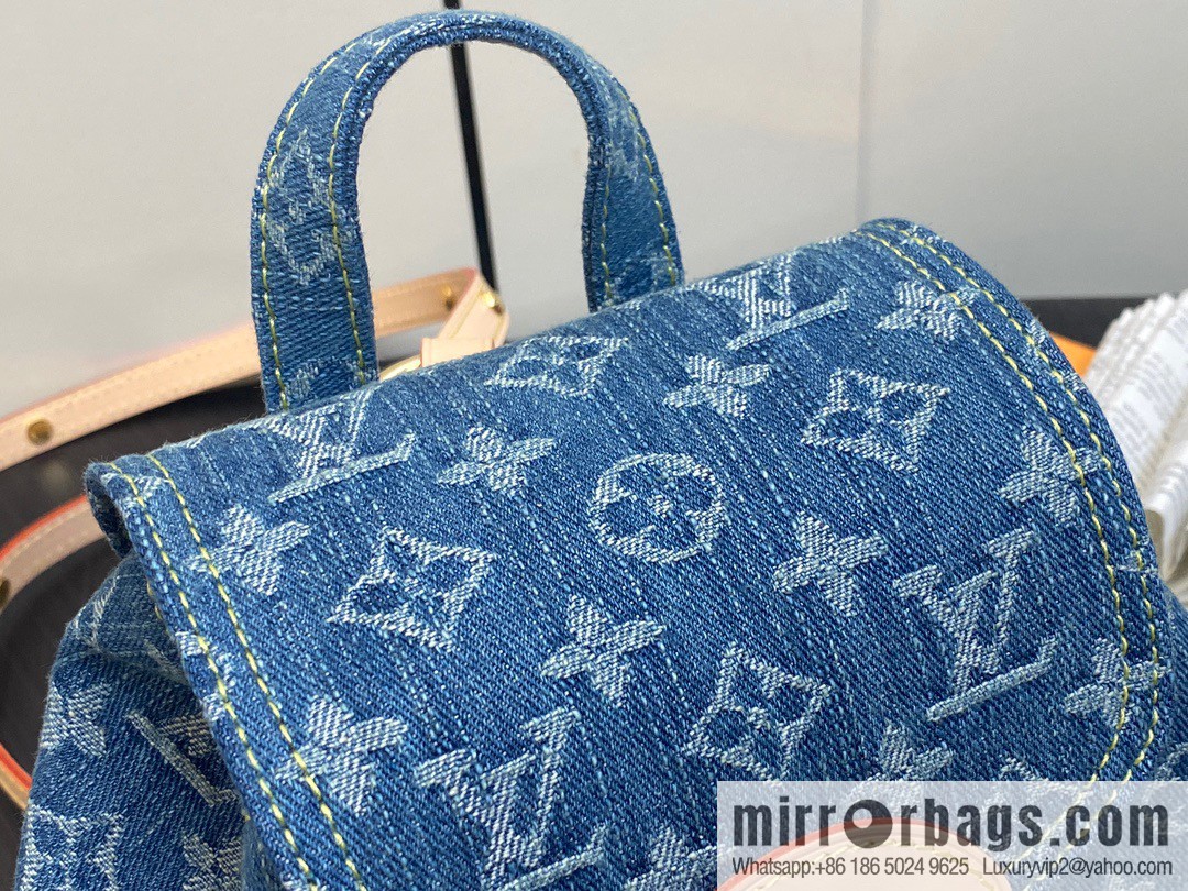 [Boutique‑grade] M46836 blue denim, denim backpack series Venice backpack