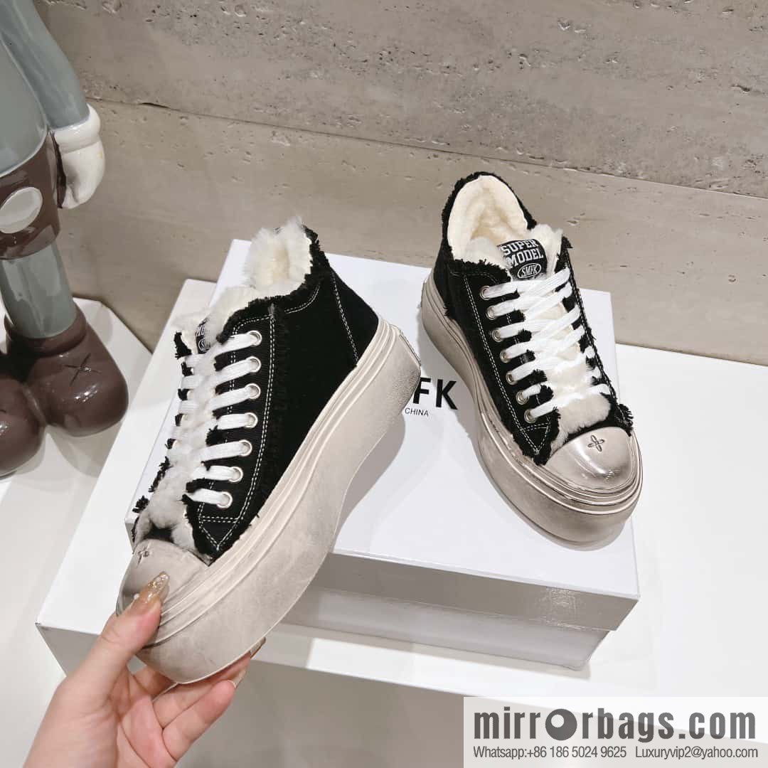 ๐ฐ๐ฐ(Top version) Old polish 23s-SMFK Guochao Tide's latest popular cross flower, skateboard shoes, platform, casual, canvas shoes