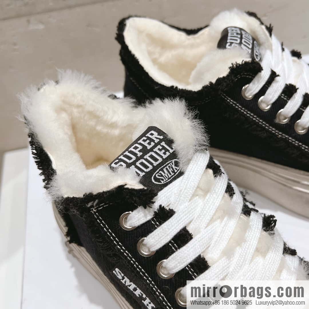 ๐ฐ๐ฐ(Top version) Old polish 23s-SMFK Guochao Tide's latest popular cross flower, skateboard shoes, platform, casual, canvas shoes