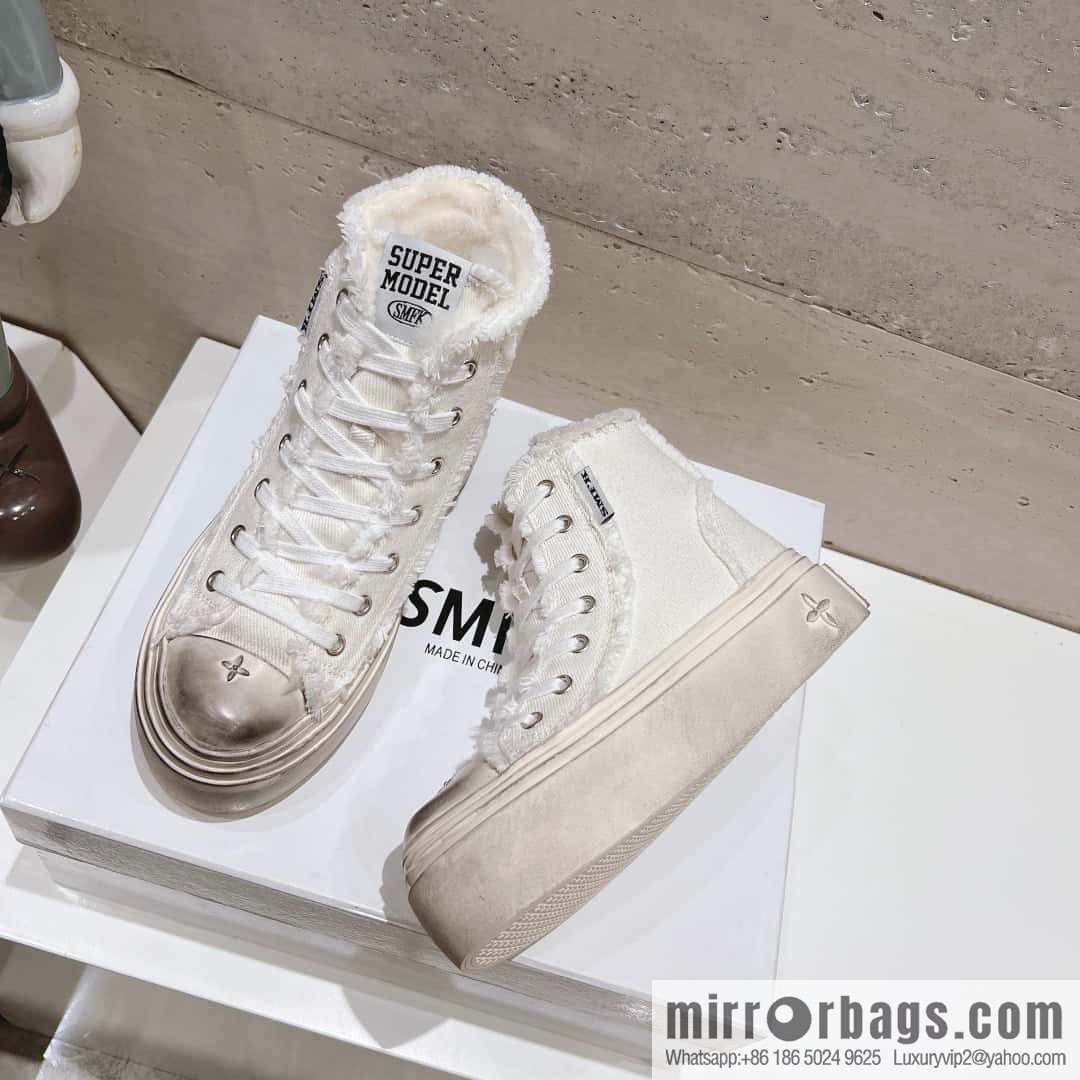 ๐ฐ๐ฐ(Top version) Old polish 23s-SMFK Guochao Tide's latest popular cross flower, skateboard shoes, platform, casual, canvas shoes