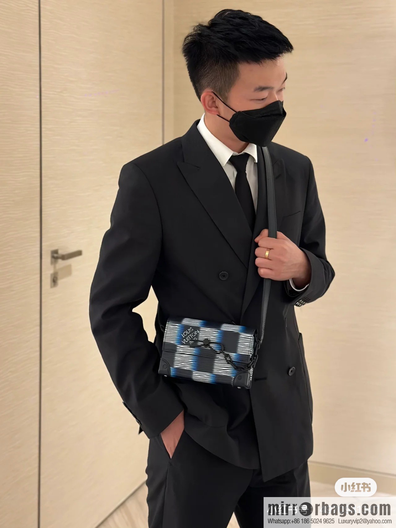 [Boutique‑grade] M82817 night chessboard plaid full leather epi mini men's bag MICRO STEAMER handbag 2024 spring and summer series
