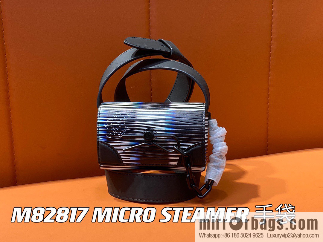 [Boutique‑grade] M82817 night chessboard plaid full leather epi mini men's bag MICRO STEAMER handbag 2024 spring and summer series