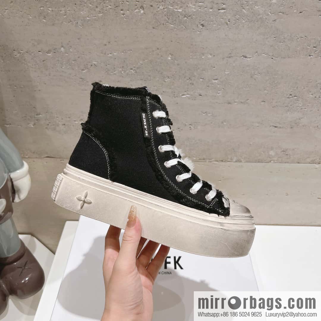 ๐ฐ๐ฐ(Top version) Old polish 23s-SMFK Guochao Tide's latest popular cross flower, skateboard shoes, platform, casual, canvas shoes